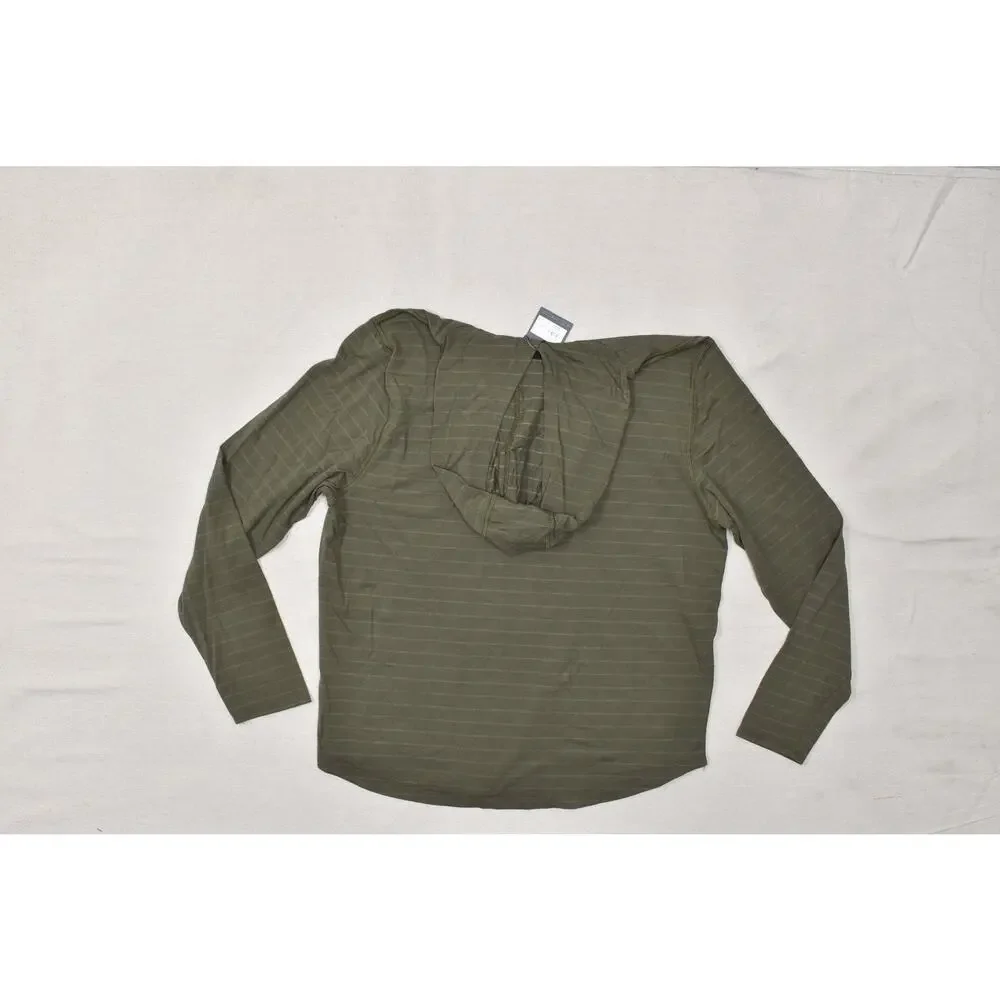 VRST Essential Hoodie Striped UV Protect Breathable Long Sleeve Green Size L NEW - Picture 8 of 8